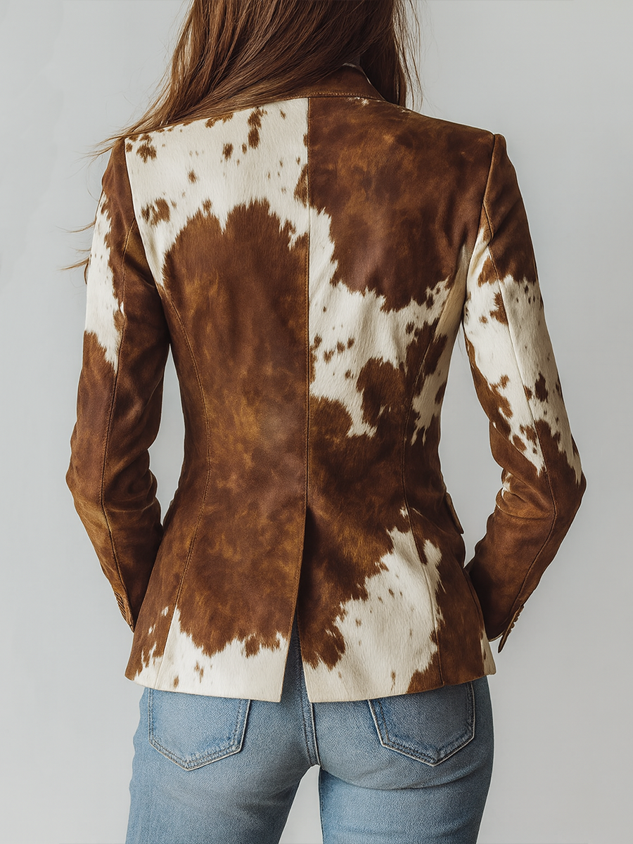 Clementine | Vintage Cow Print Blazer