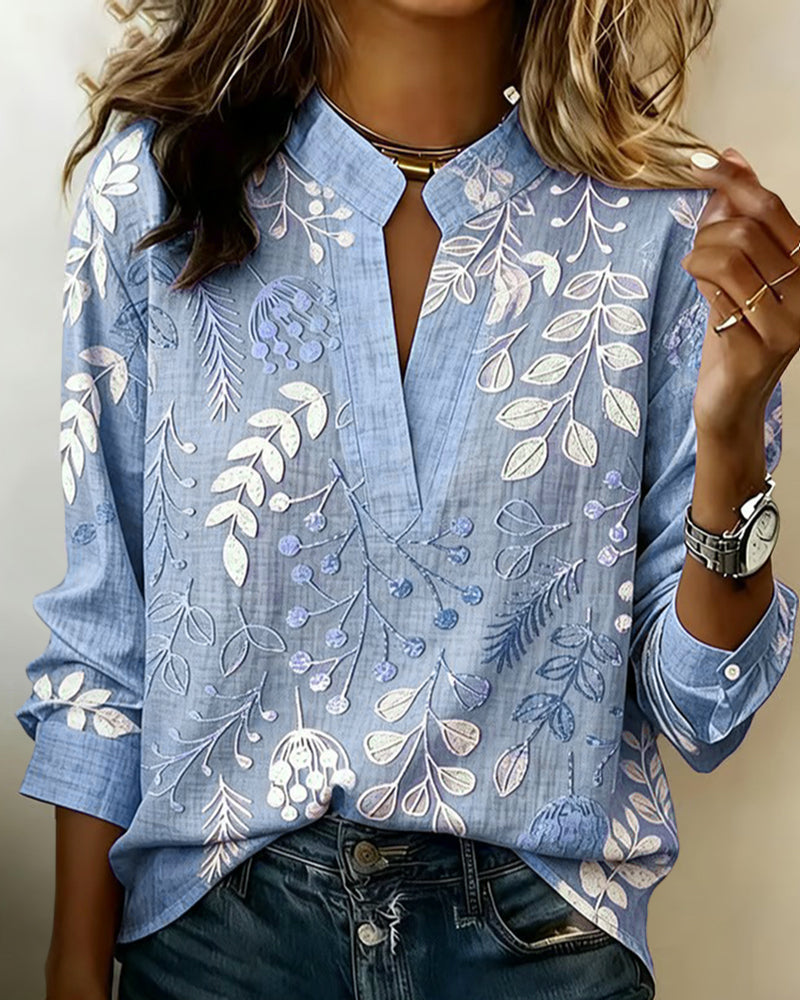 Liliane | Botanical Print Blouse