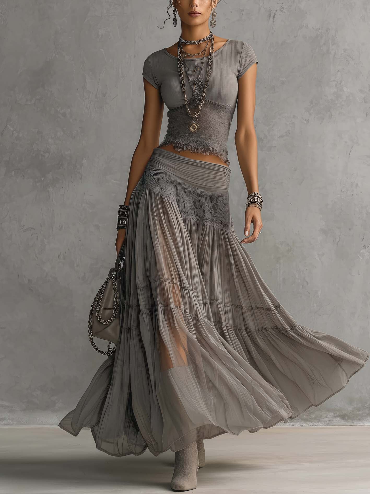 Geneva | Sheer Top Two Piece Set