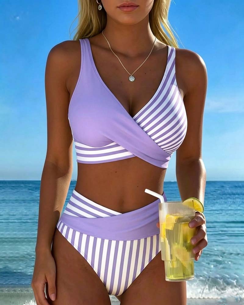 Giulia — Crossed Stripes Bikini