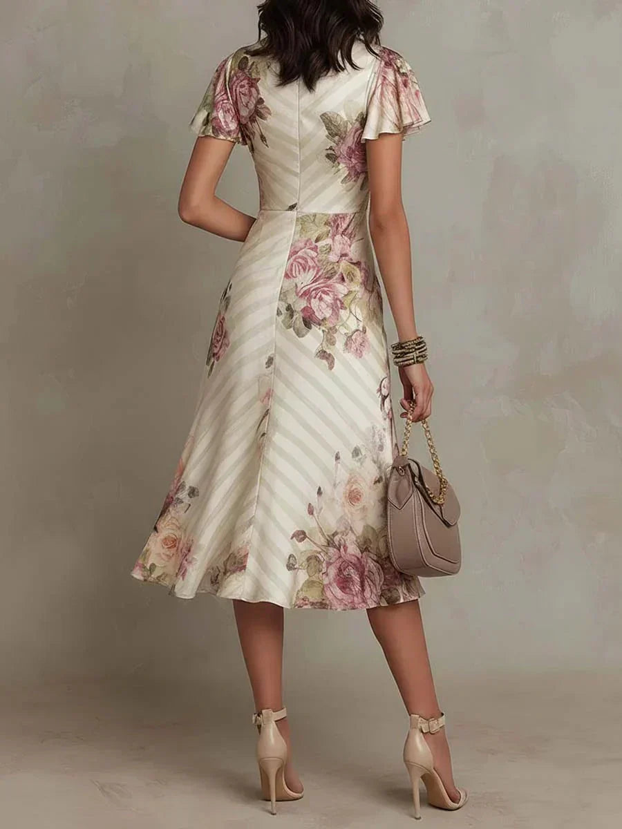 Susannah | Floral Ruched Wrap Midi Dress