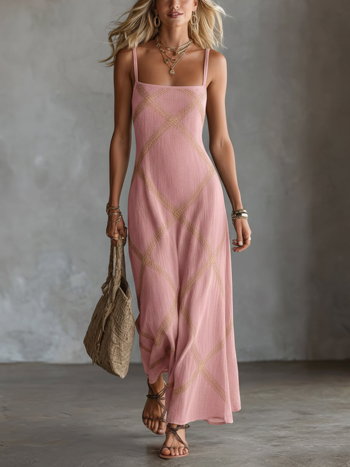 Victoria | Geometric Print Maxi Dress