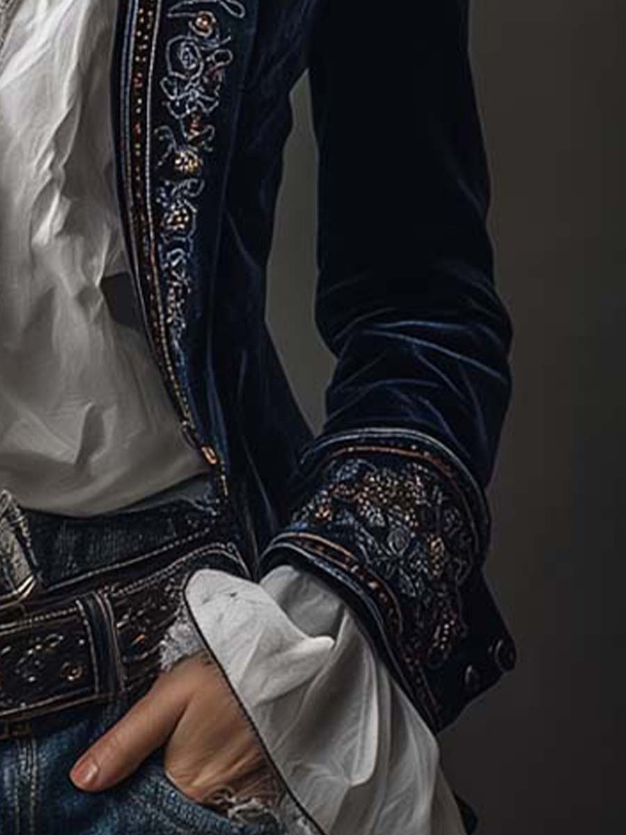 Octavia | Embroidered Longline Jacket