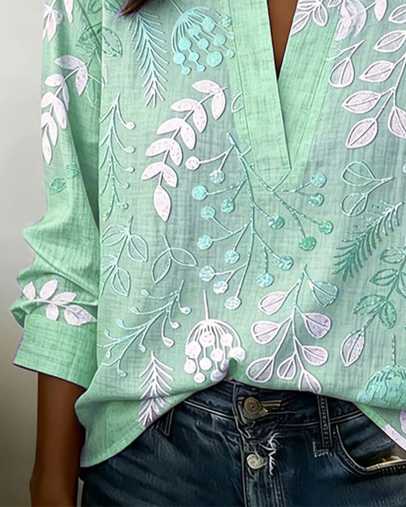 Liliane | Botanical Print Blouse