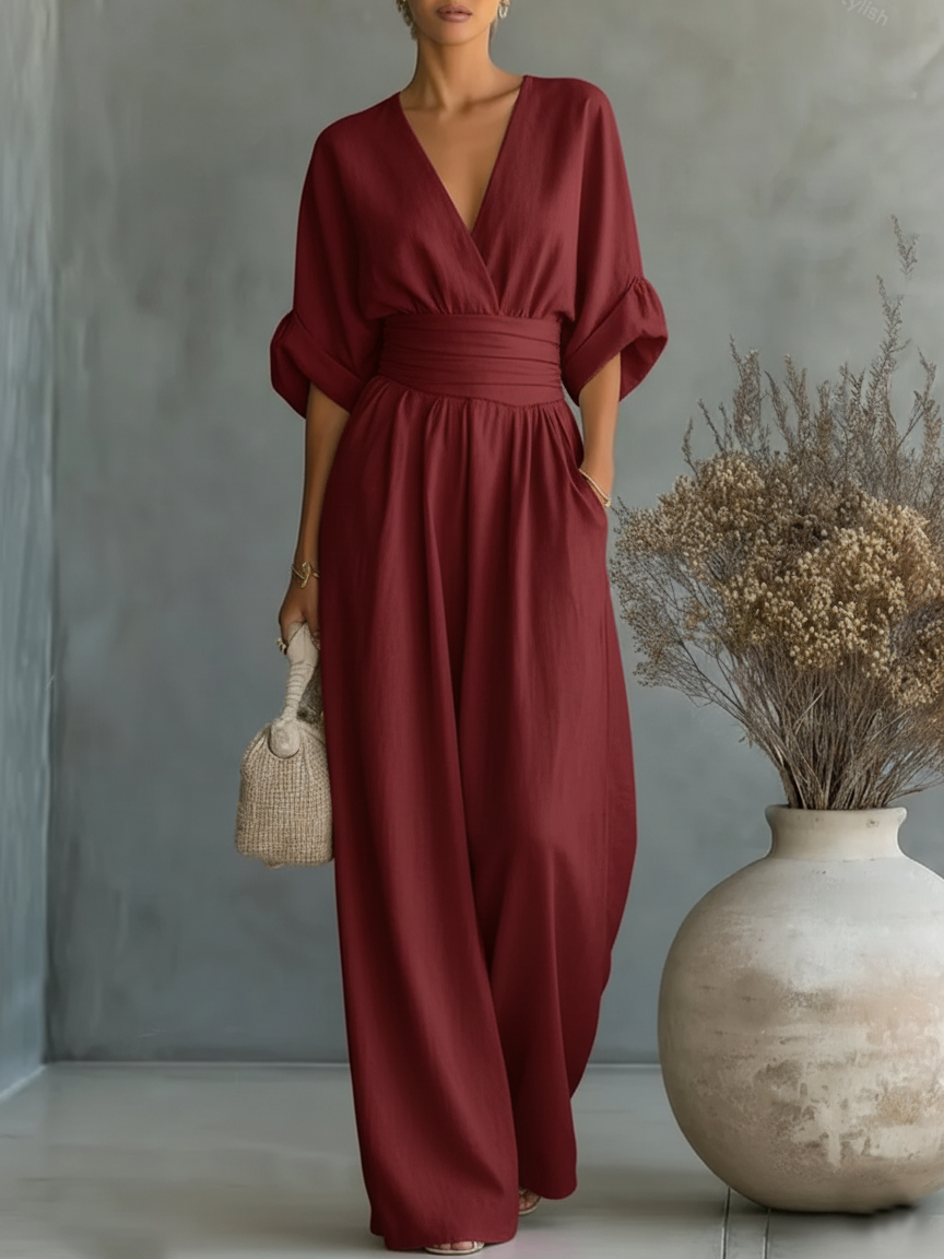 Claire | Elegant Wide Leg Jumpsuit