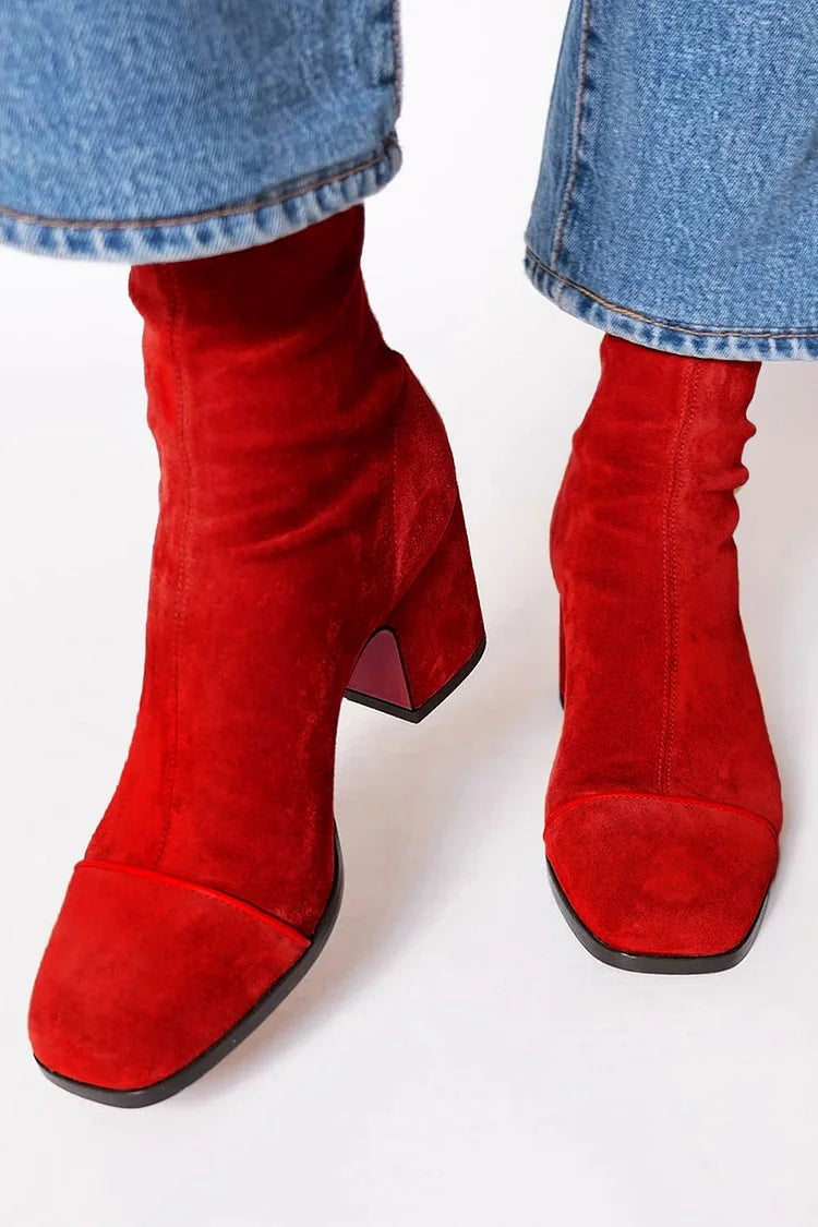 COSIMA | SQUARE TOE BOLD BOOTS