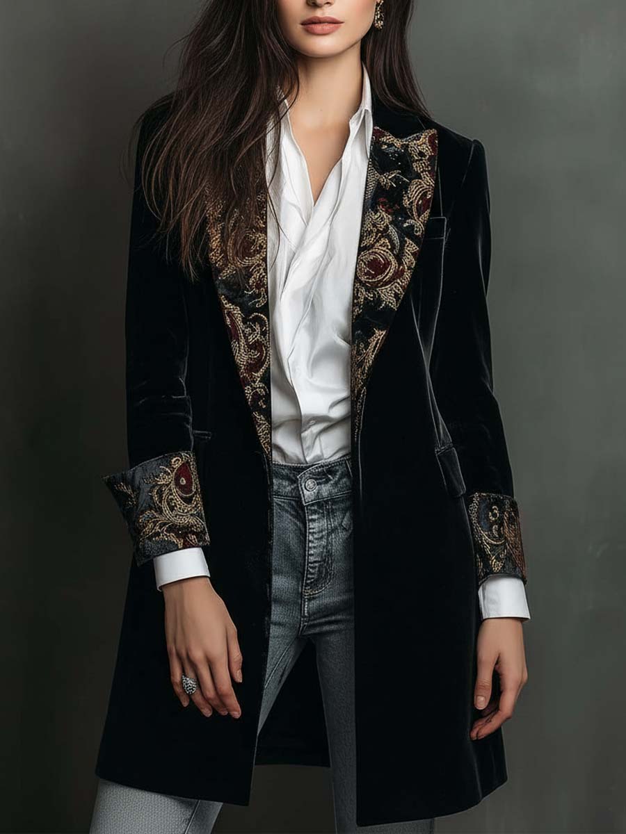 Josephine | Baroque Print Slim Fit Blazer
