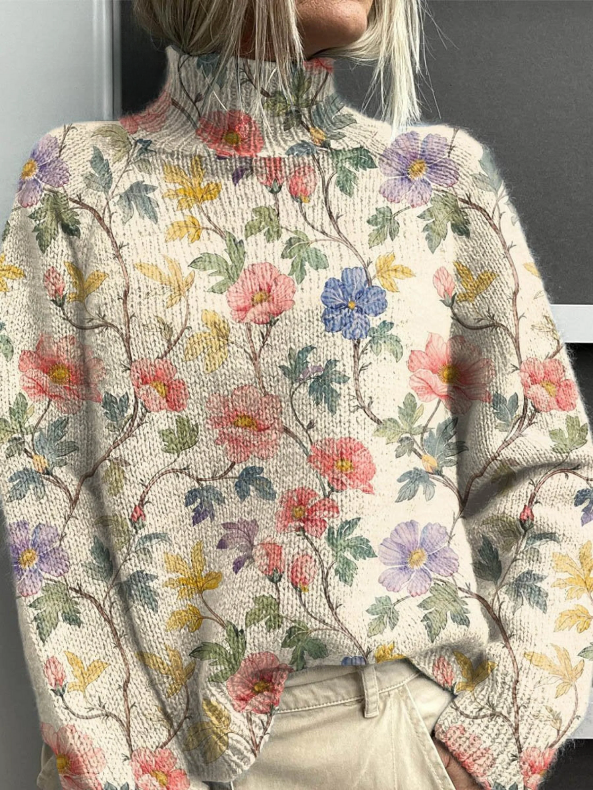 Annora | Blooming Turtleneck Jumper