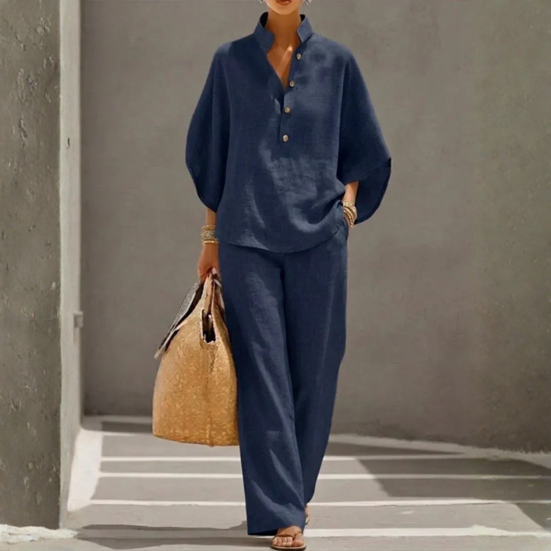 Maribel | Flared Casual Summer Linen Set