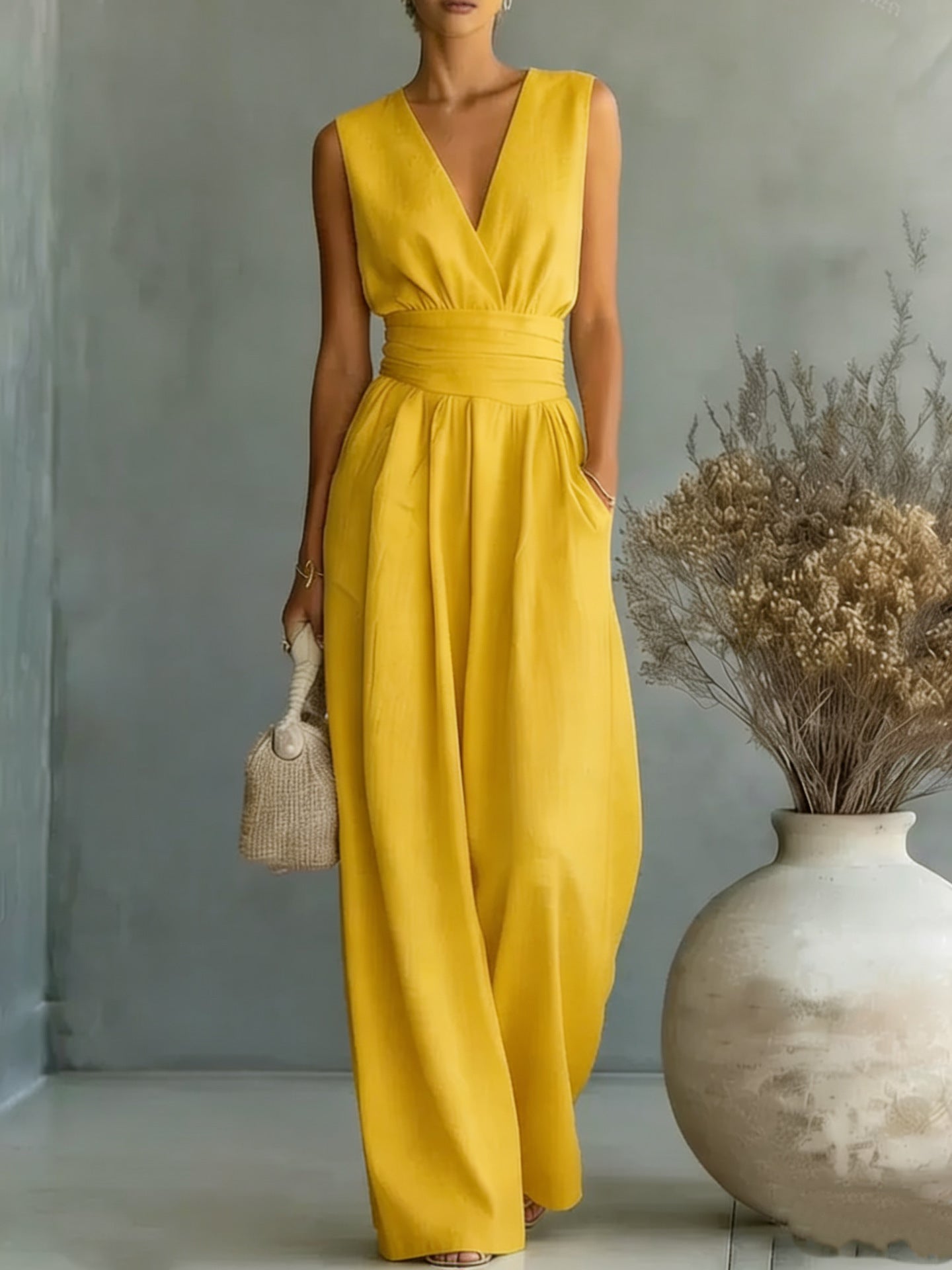 Adrienne | Elegant Wide Leg Jumpsuit