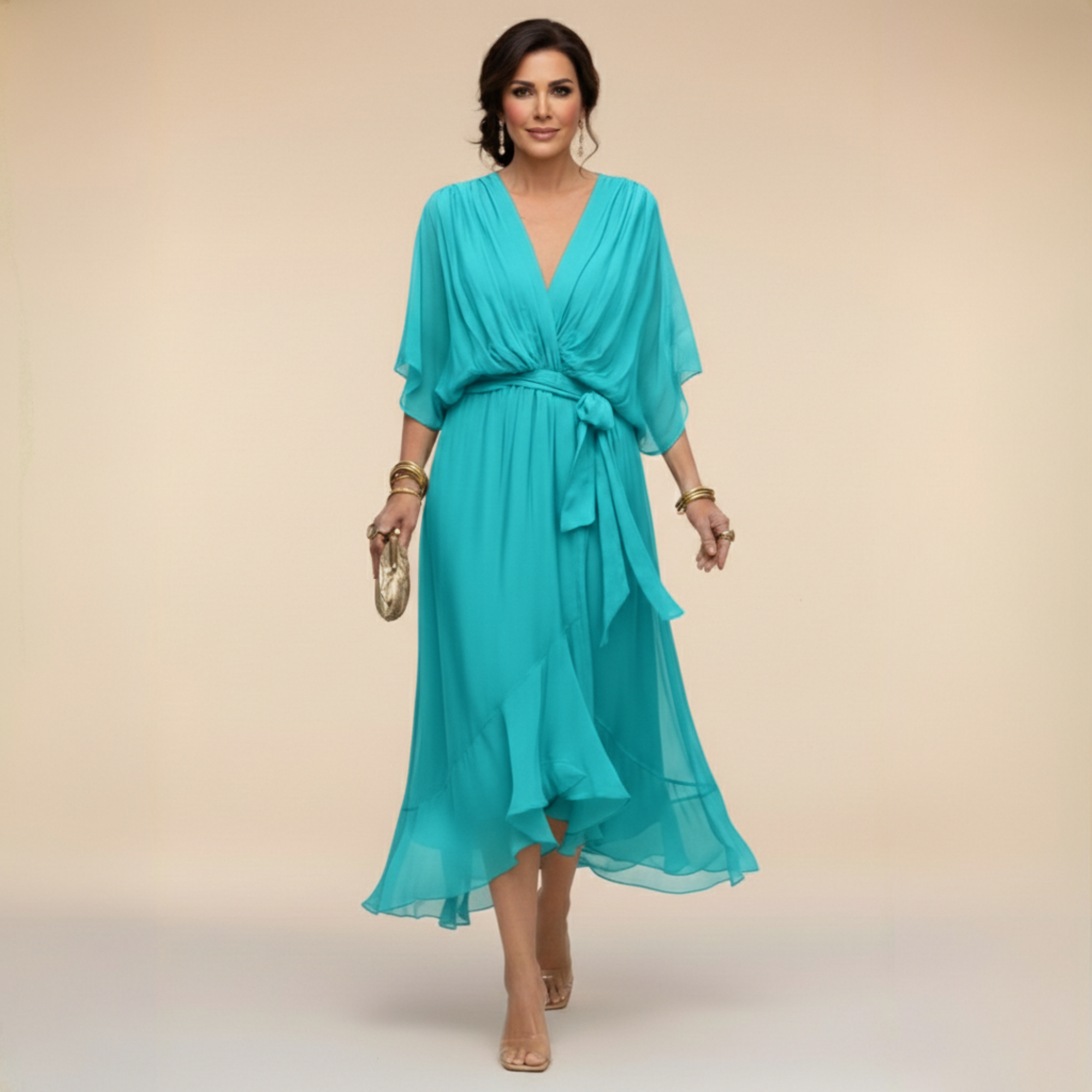 Verity | V Neck Midi Dress