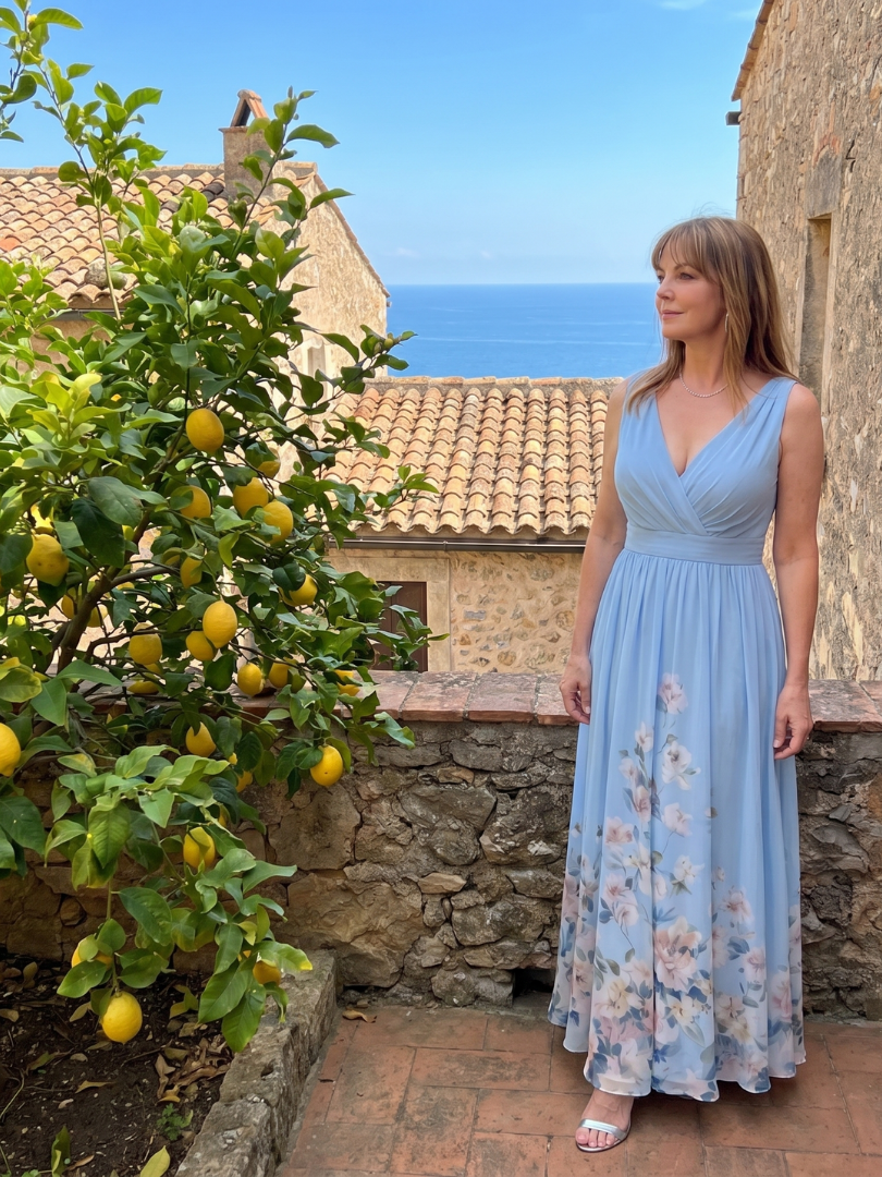 Danielle | Sleeveless Floral-Hem Midi Dress