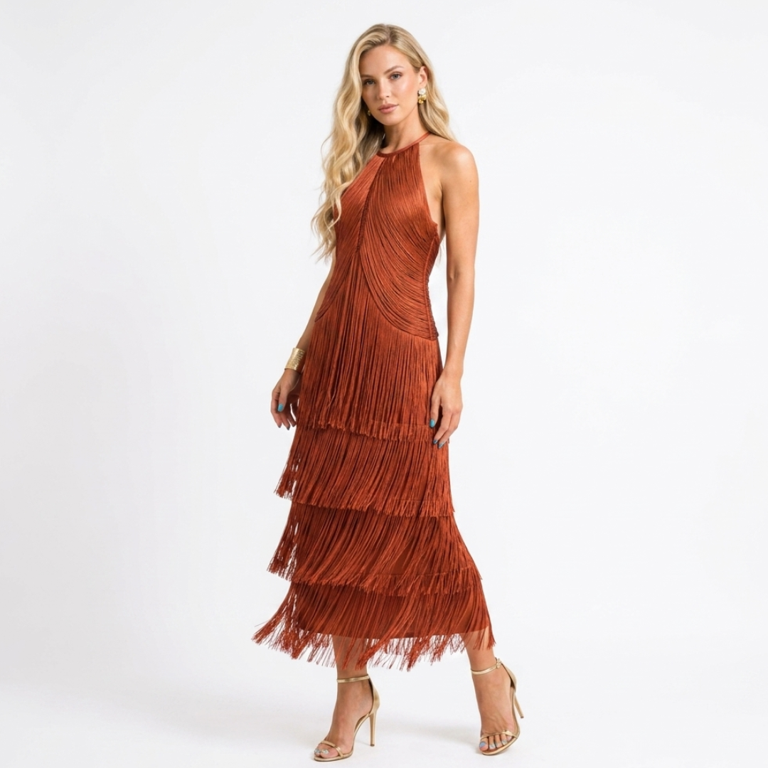 Saffron | Long Sleeve Midi Dress