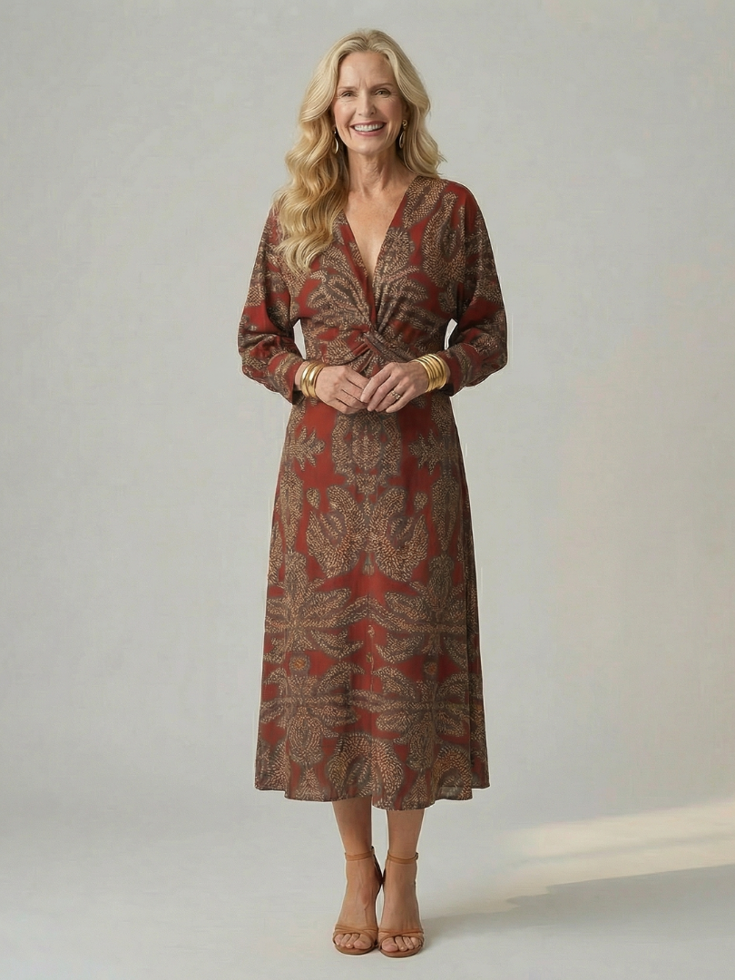 Maureen | Twist-Front Midi Dress