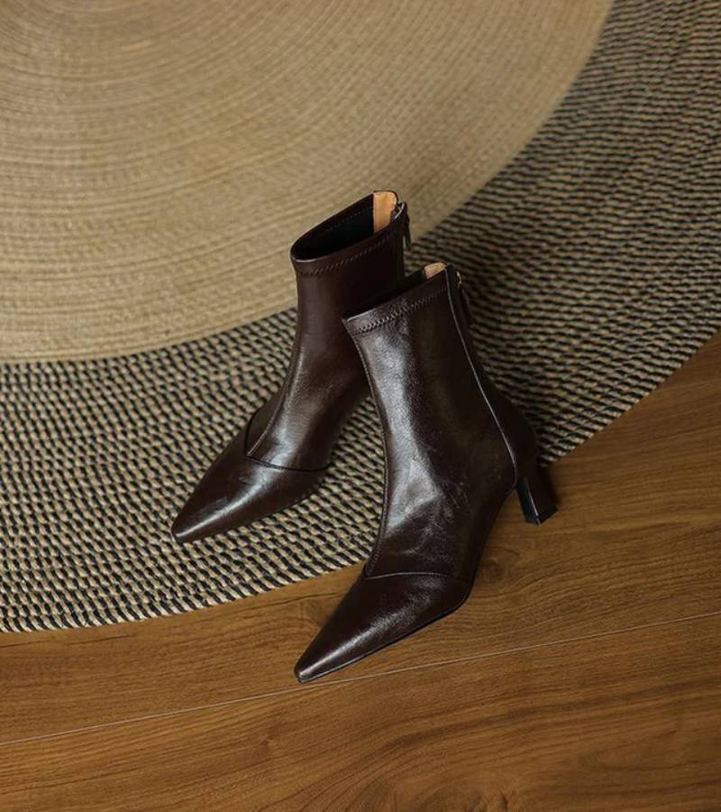 Charlotte-May | Leather Heeled Ankle Boots
