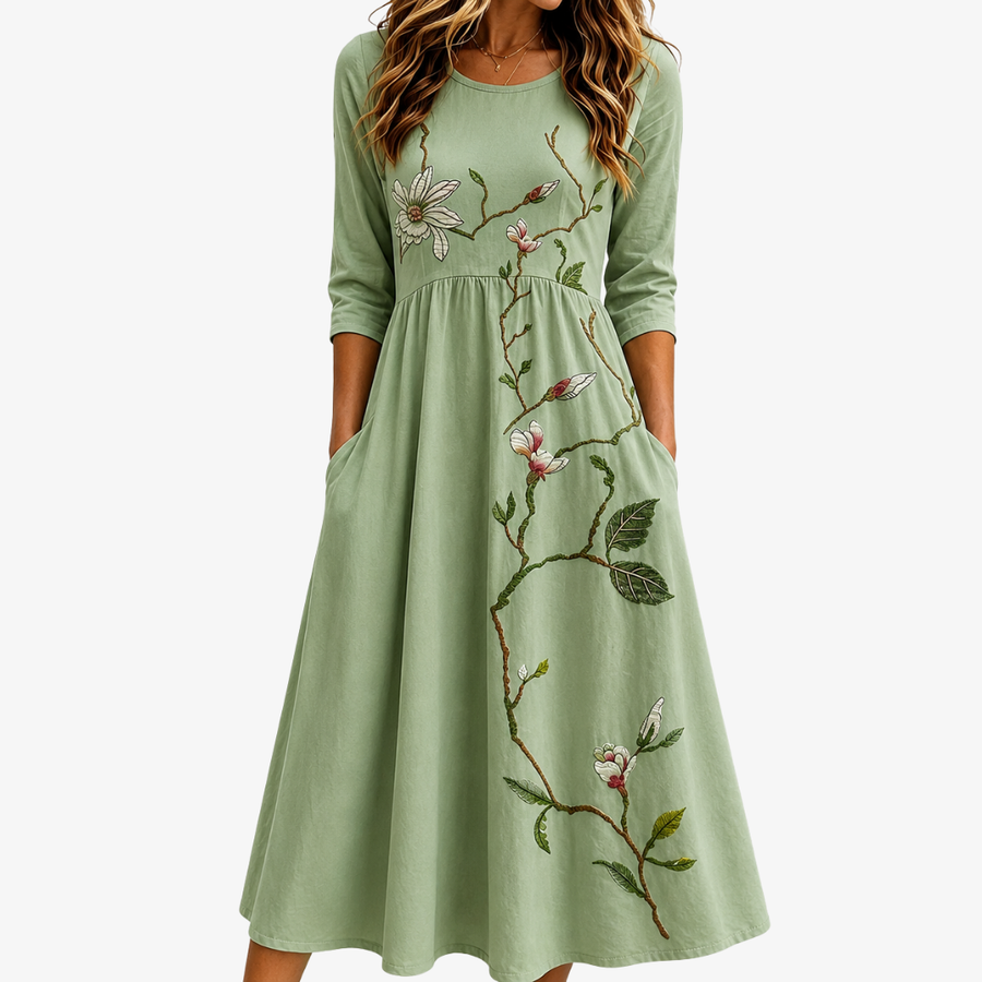 Saffron | Floral Midi Dress
