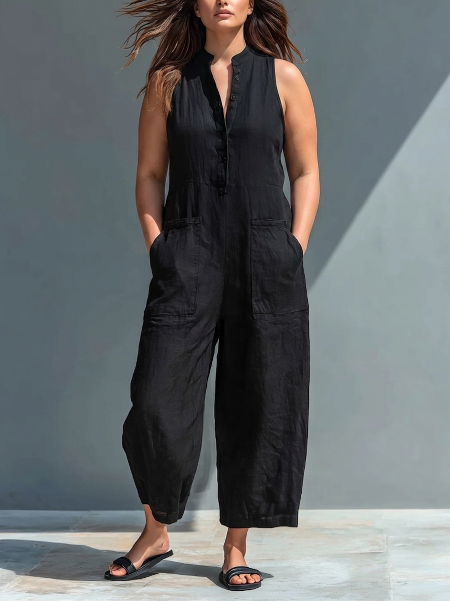 Ruth | Elegant Buttoned Wide Leg Jumpsuit
