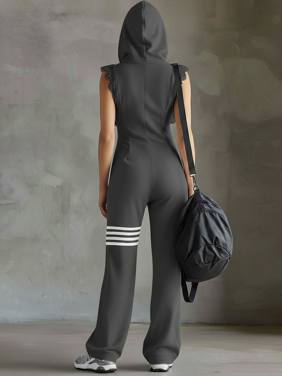 Giada | Sports Tracksuit With Hood And Stripes