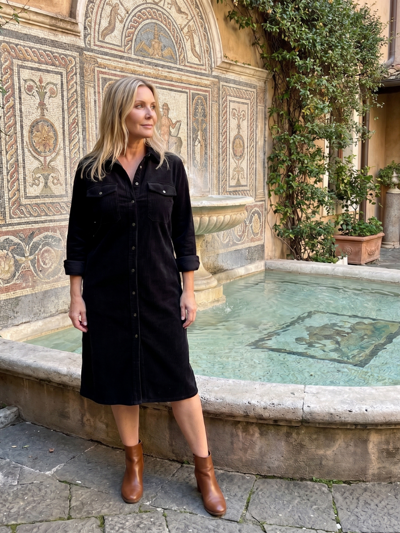 Darcy | Button Front Patch Pocket Midi Dress