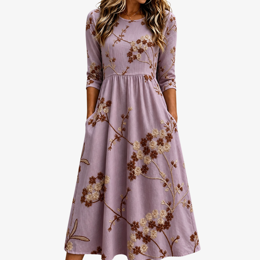 Fern | Floral Pocket Midi Dress