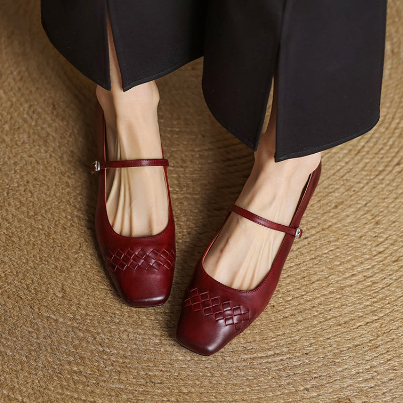 Verity | Square Toe Mary Jane Flat