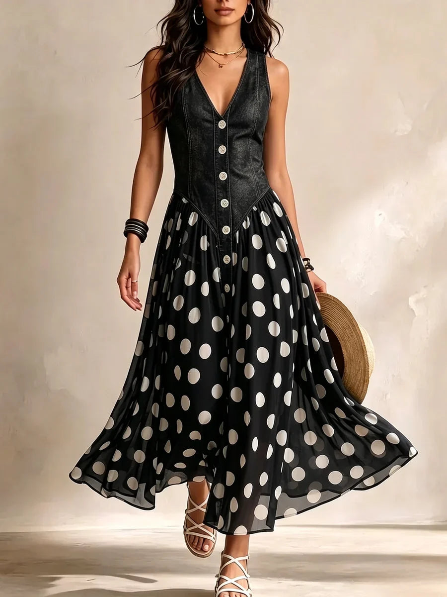 Adeline | Denim Maxi Dress