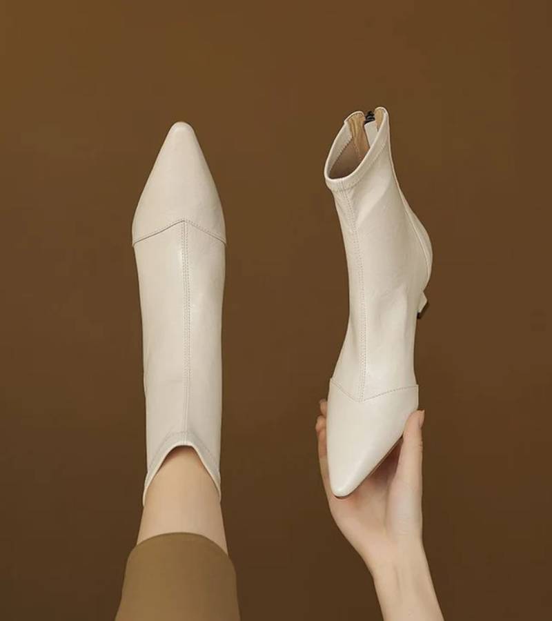 Charlotte-May | Leather Heeled Ankle Boots