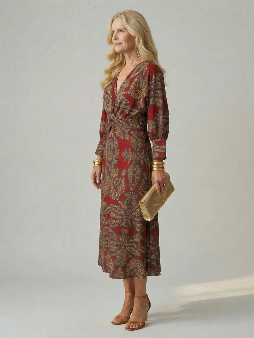 Maureen | Twist-Front Midi Dress