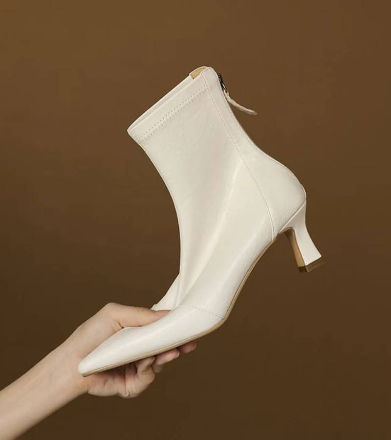 Charlotte-May | Leather Heeled Ankle Boots