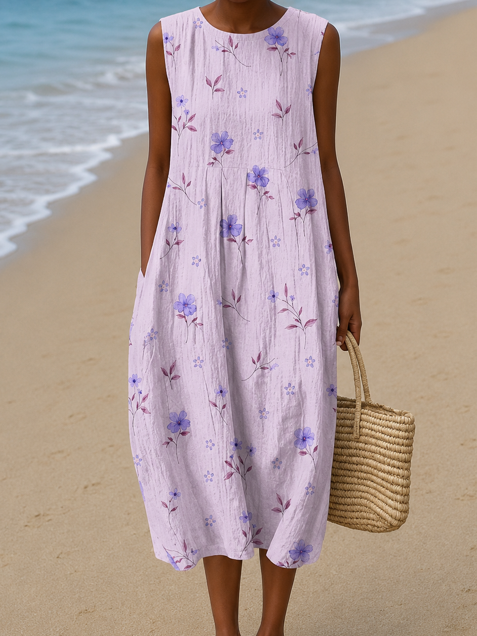 Louise | Floral Sleeveless Midi Dress