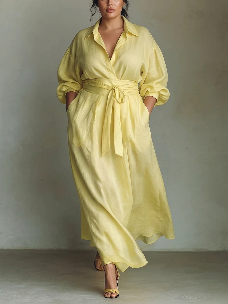 Anisha | Summer Linen Maxi Shirt Dress