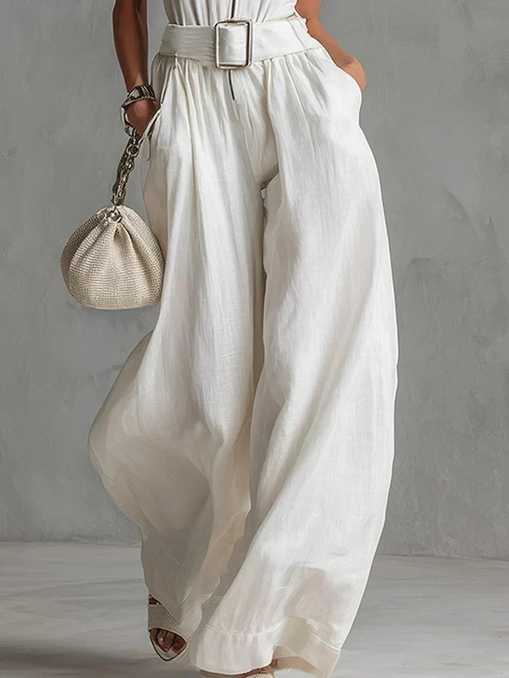 Adelaide | Belted Wide Leg Jumpsuit