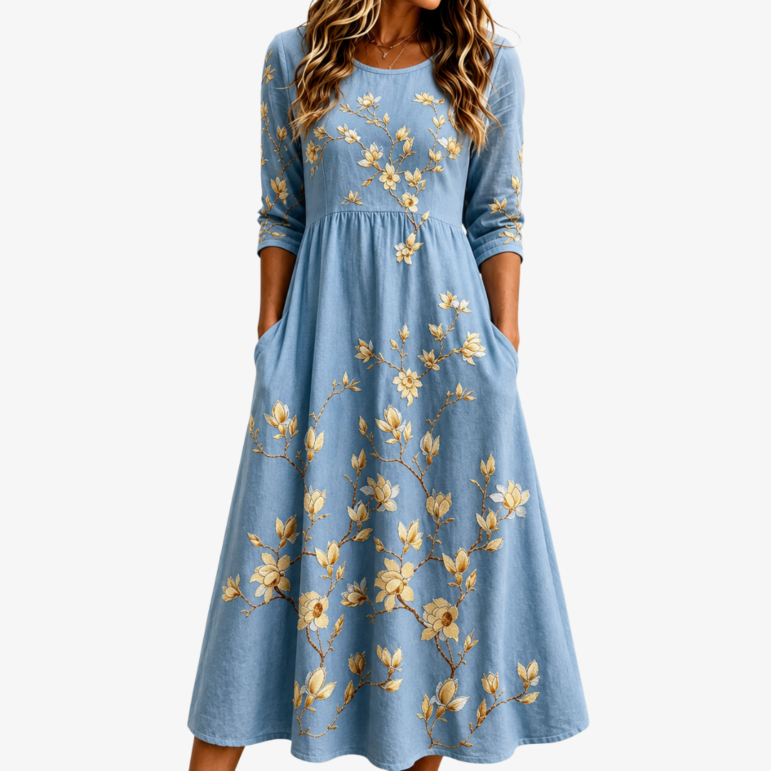 Effie | Floral Pocket Midi Dress