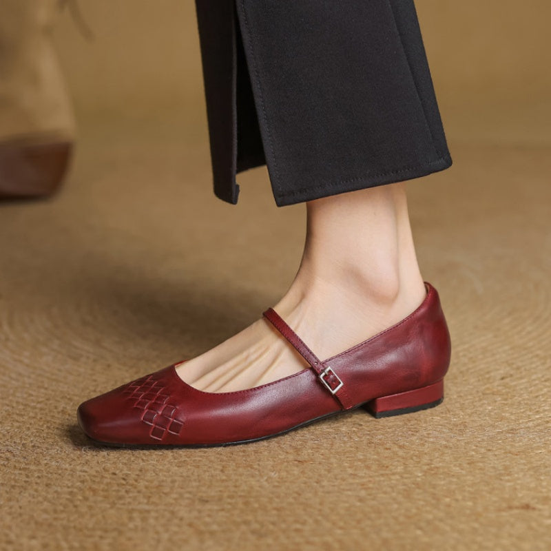 Verity | Square Toe Mary Jane Flat