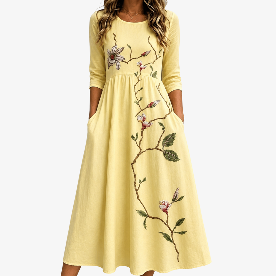 Cleo | Floral Pocket Midi Dress