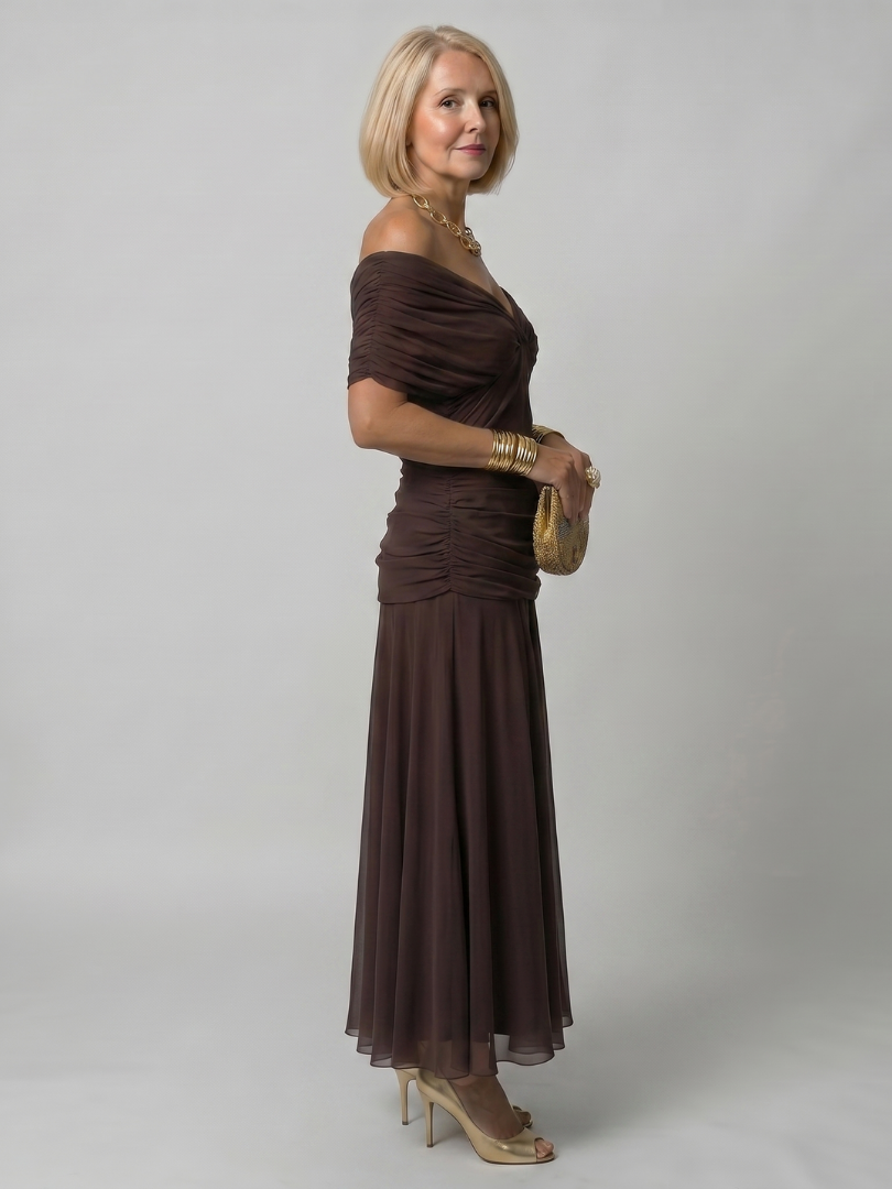Rosamonda | Off Shoulder Flow Midi Dress