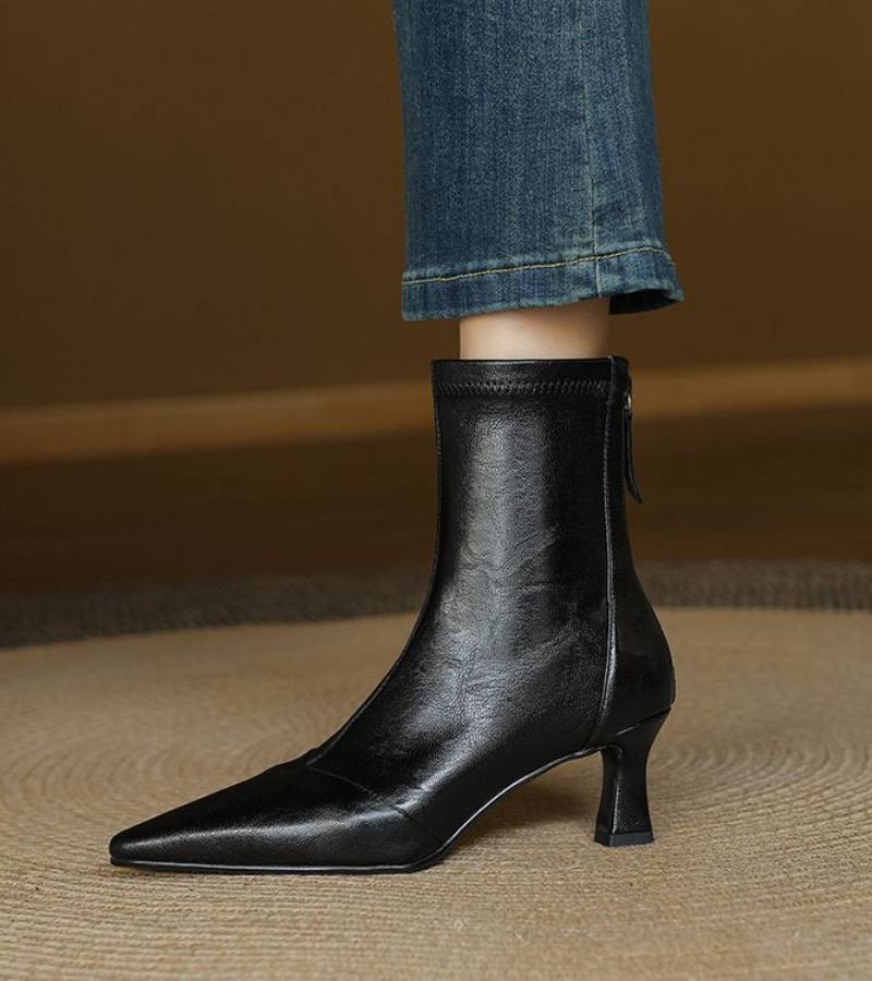 Charlotte-May | Leather Heeled Ankle Boots