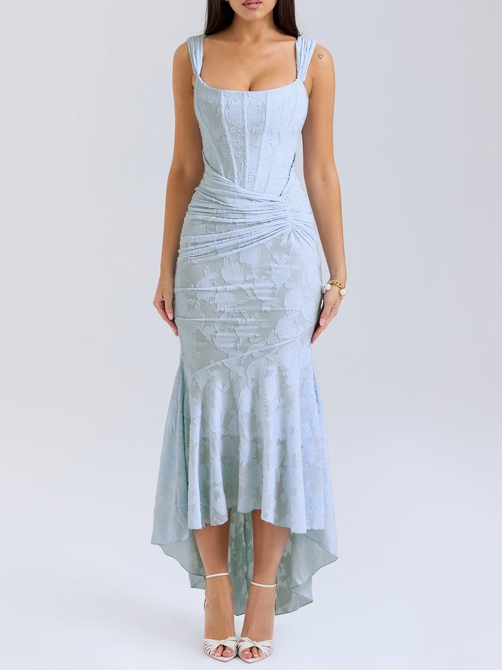 Selina | Lace Fishtail Midi Dress