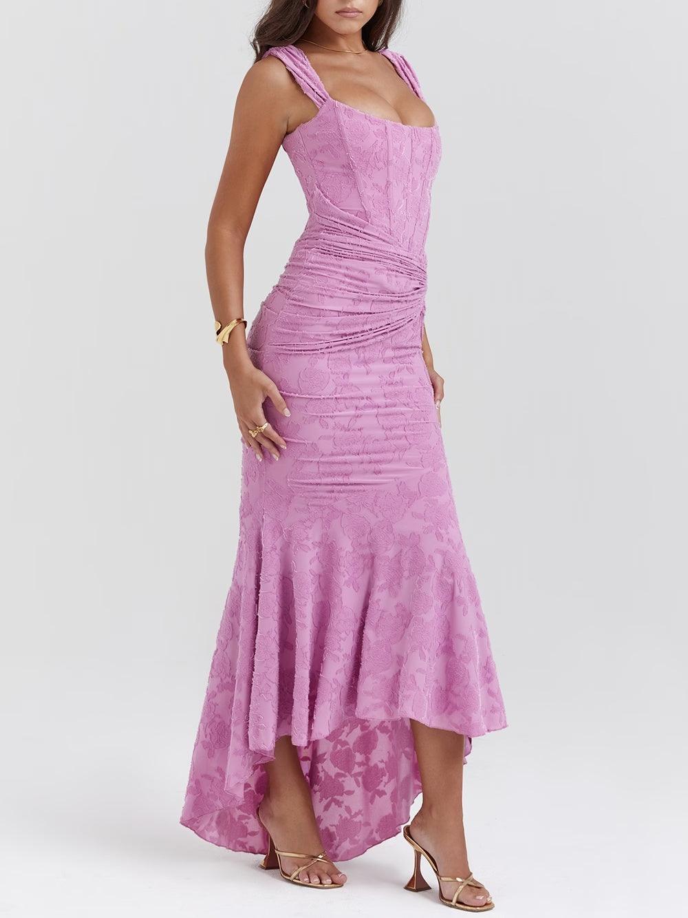 Selina | Lace Fishtail Midi Dress