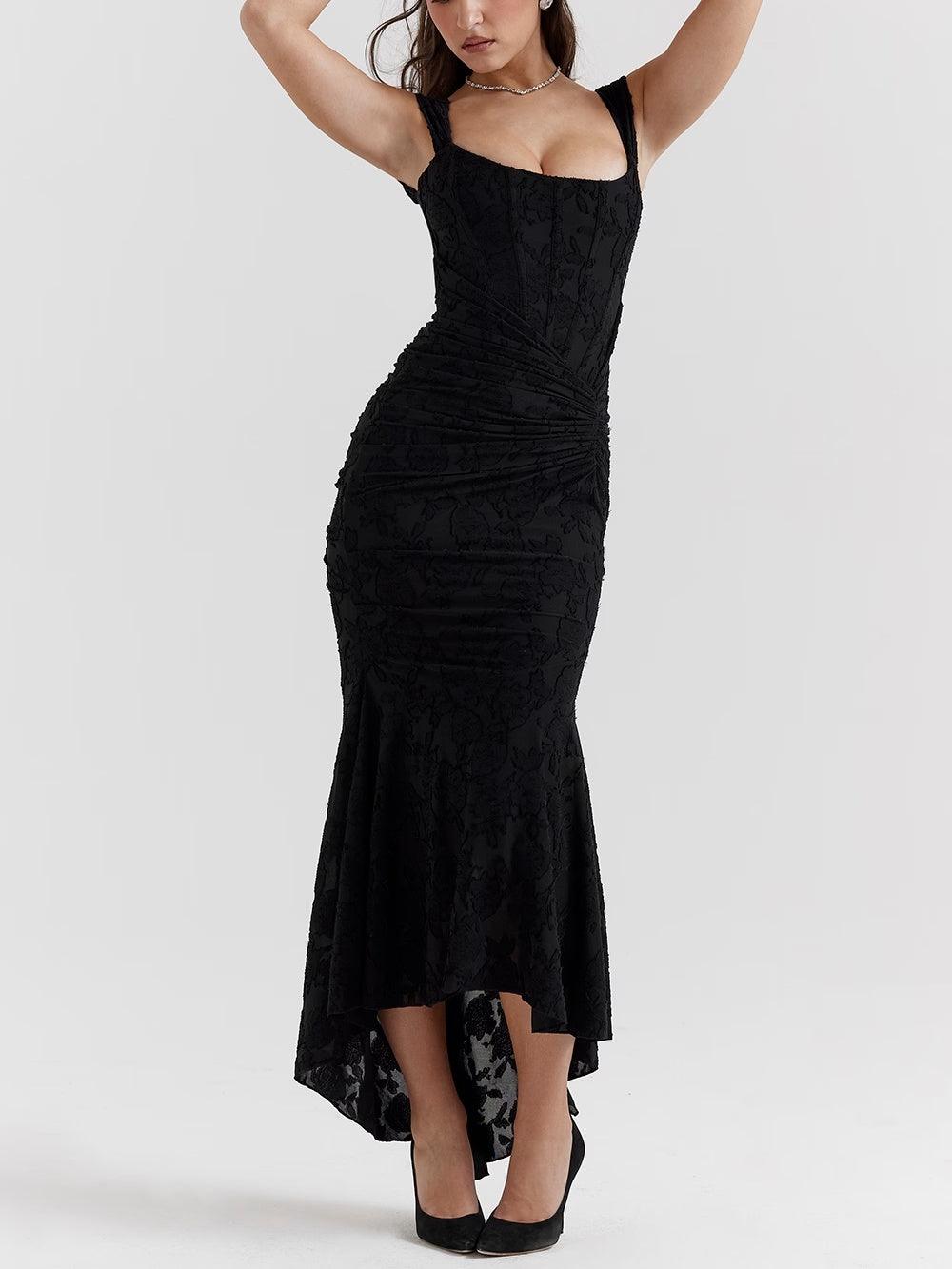 Selina | Lace Fishtail Midi Dress
