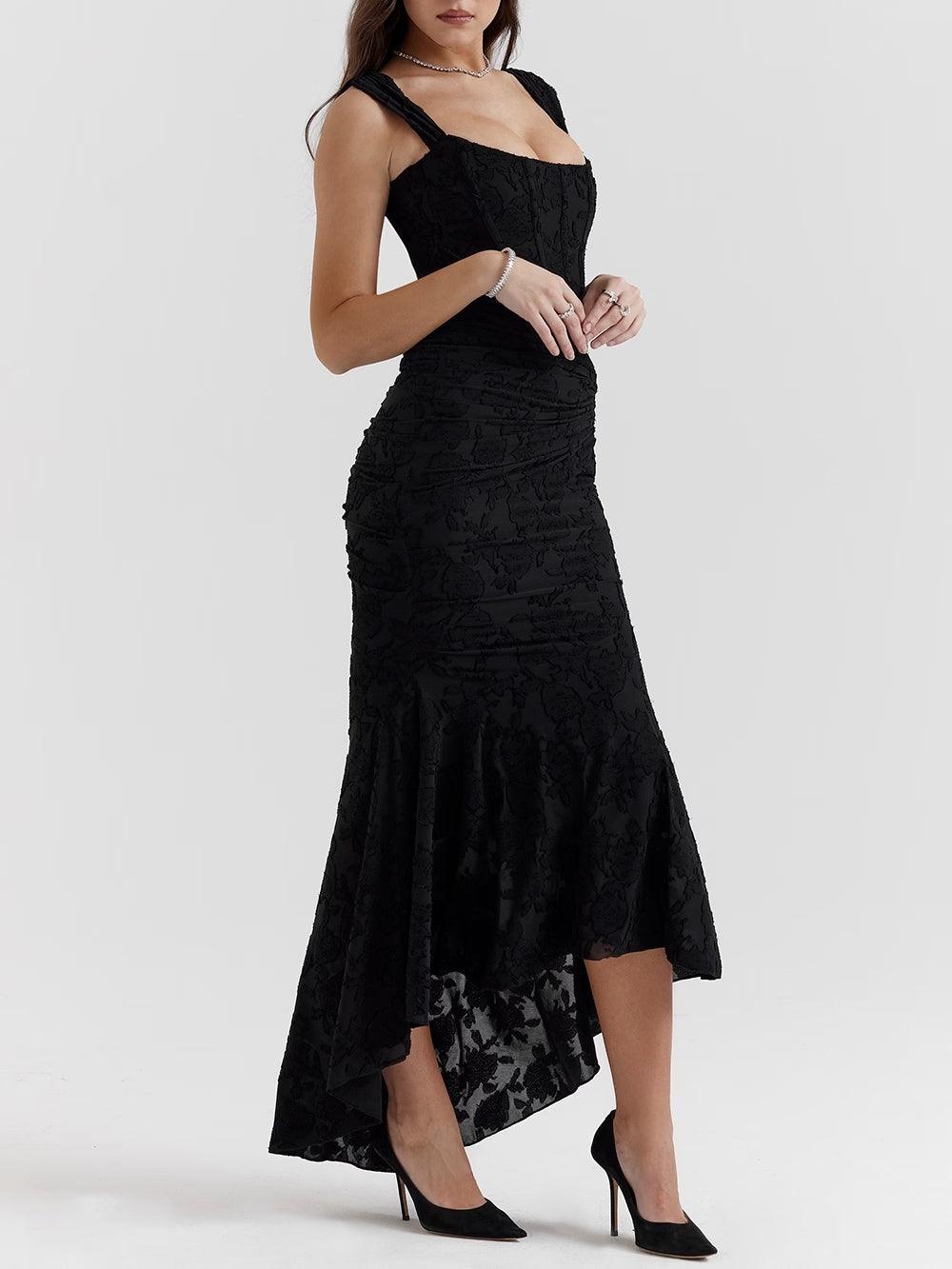 Selina | Lace Fishtail Midi Dress