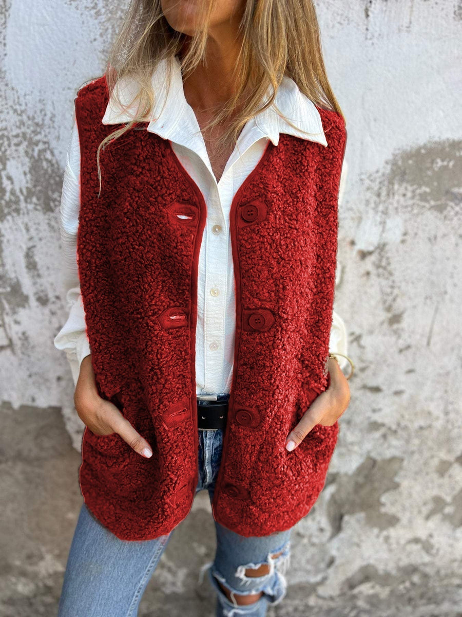 Women's Autumn Button-Front Short Warm Vest