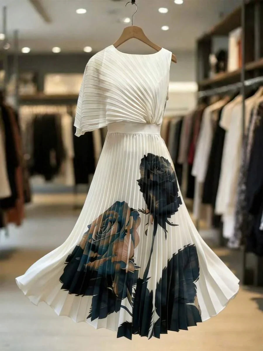 Anna | Pleated Midi Dress