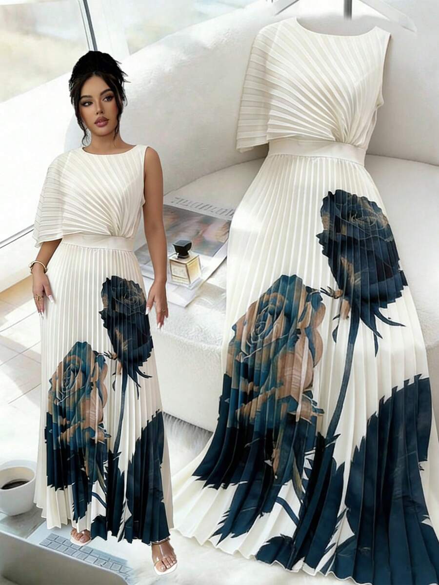 Anna | Pleated Midi Dress
