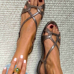Sienna snake-effect slingback sandals by Elaine Hart London