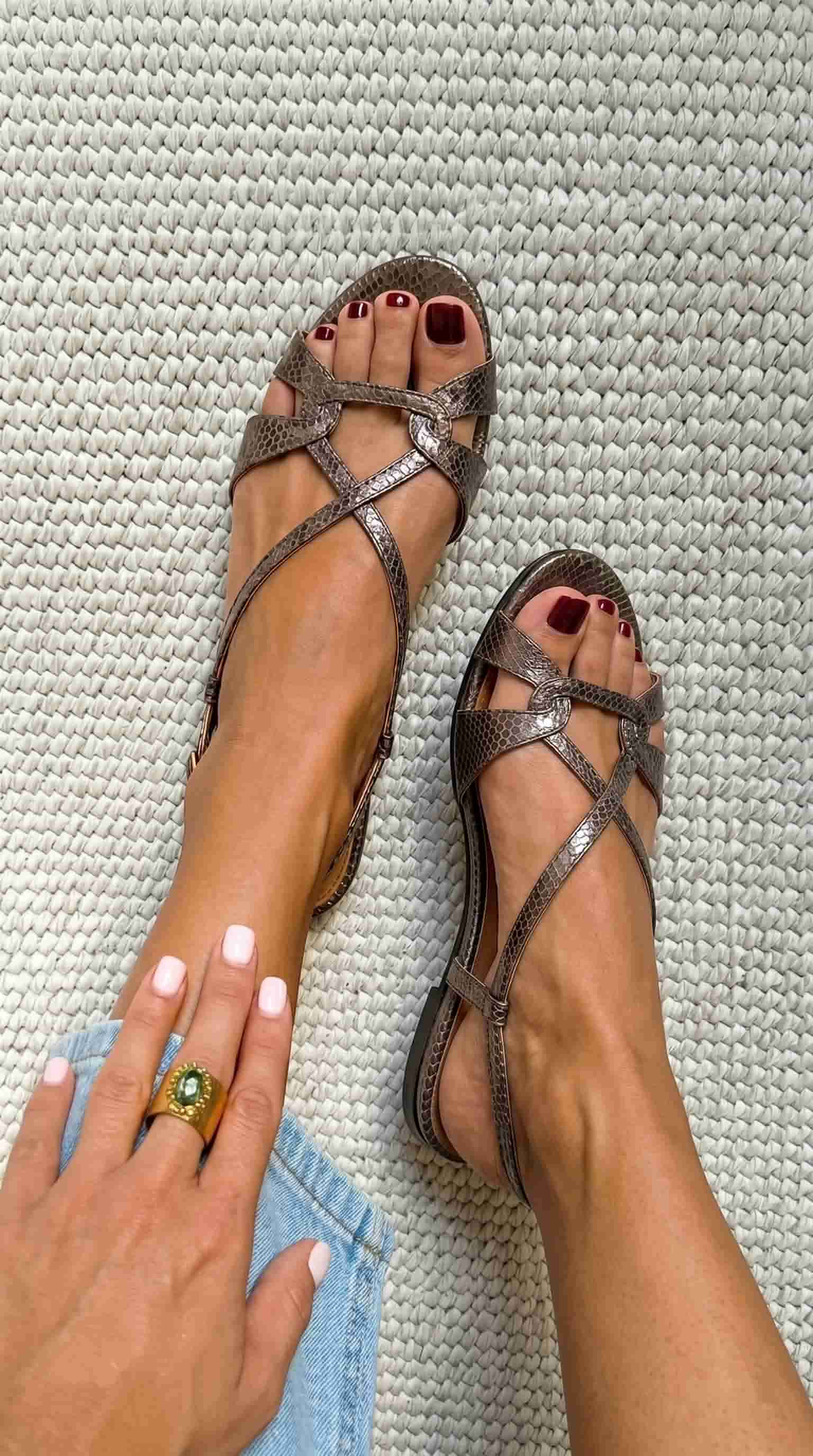 Sienna snake-effect slingback sandals by Elaine Hart London