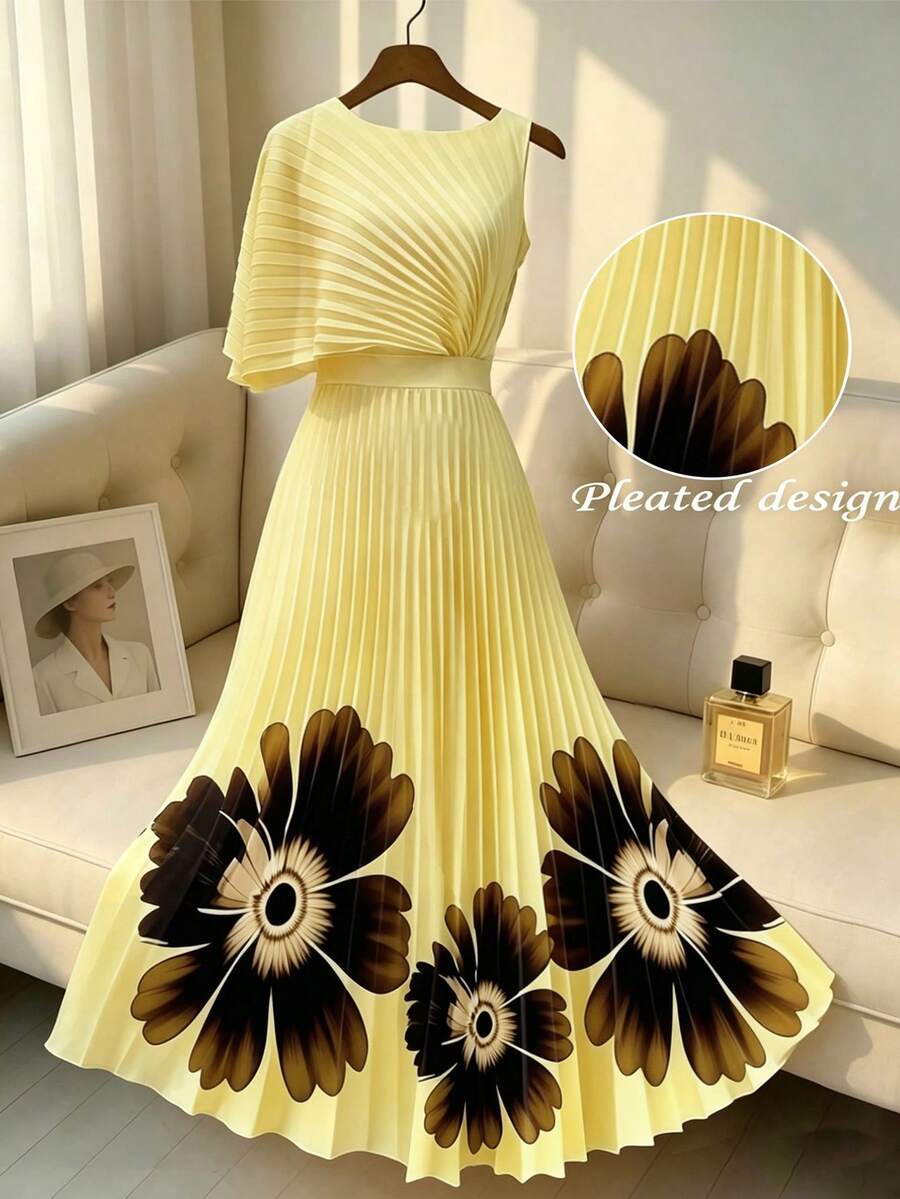 Anna | Pleated Midi Dress