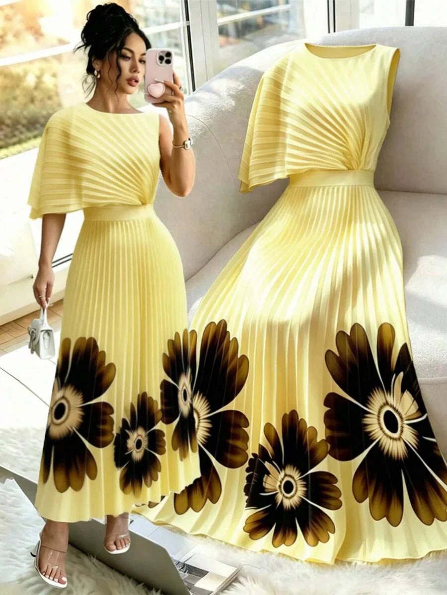 Anna | Pleated Midi Dress