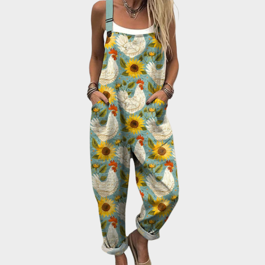 Opal | Natural Print Dungarees