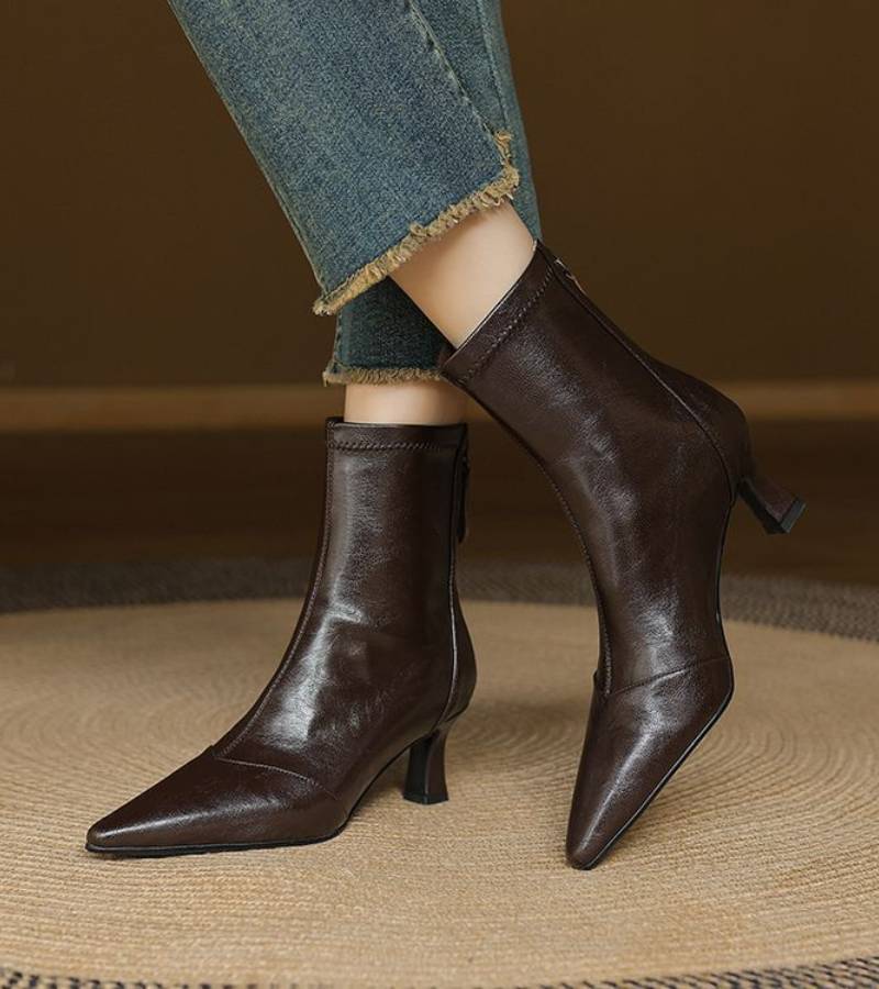 Charlotte-May | Leather Heeled Ankle Boots